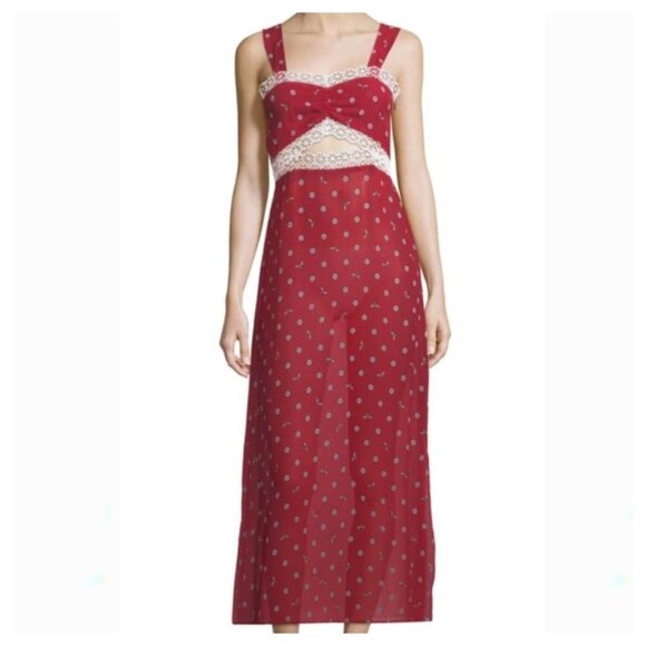 Morgan Lane Dresses & Skirts - MORGAN LANE Chili 100% Silk Bee Joana Maxi Slip Dress